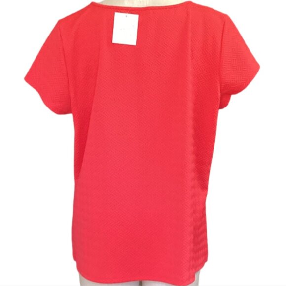 Bundle of 2 Jaclyn Smith Short Sleeve Knit Tops 2XL Blue & Red NWT #169H - Picture 5 of 11